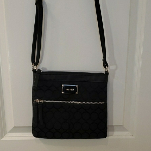 Nine West Black Crossbody Bag with Silver Clasp - Picture 1 of 5